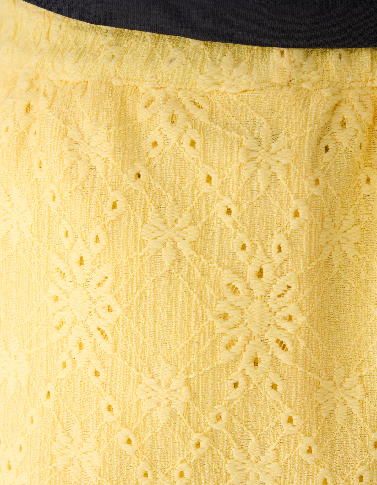 Bestickter R&uuml;schensaum Minirock Hellgelb SHOEBY GIRLS