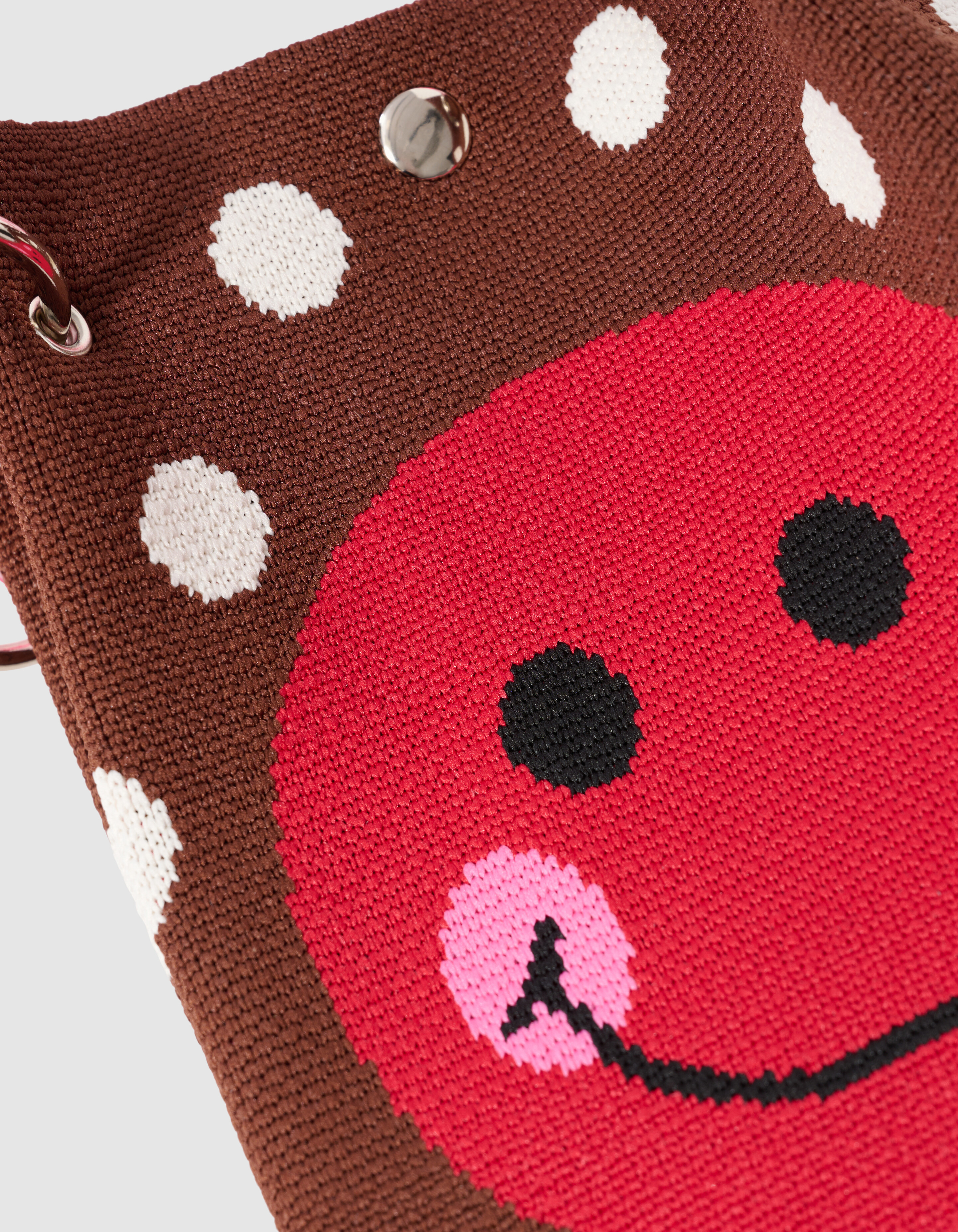 Gestrickte Tasche mit Punkten braun SHOEBY ACCESSOIRES