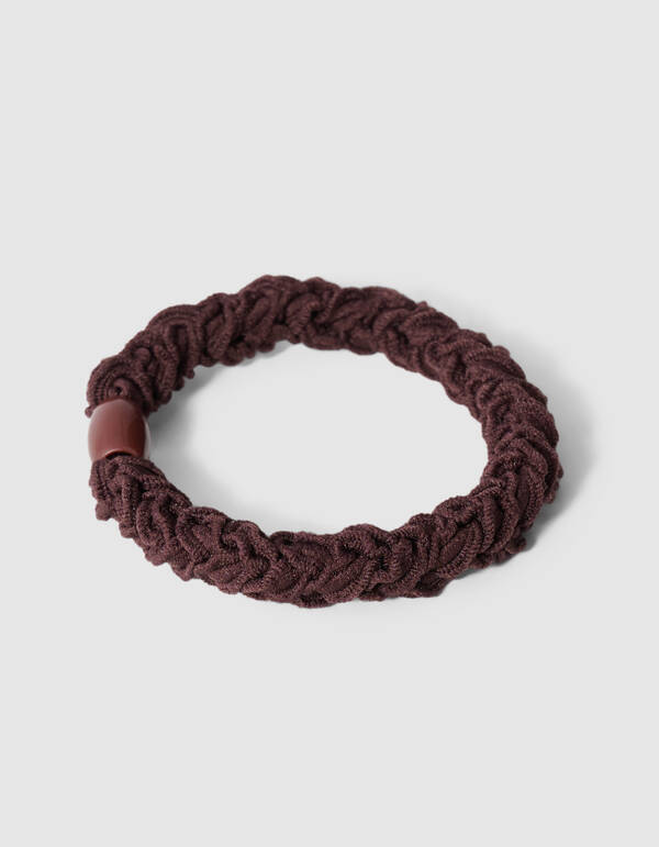 Geflochtenes Haargummi Dunkelbraun SHOEBY ACCESSOIRES