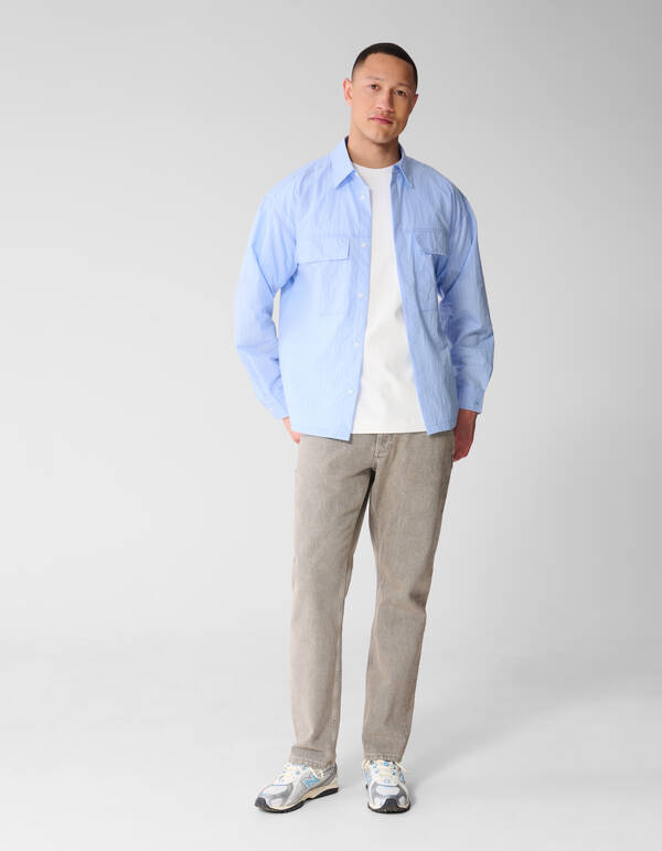 Relaxed Fit Nadelstreifenhemd Hellblau SHOEBY MEN