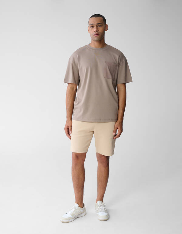 Struktur Pocket T-Shirt Hellbraun SHOEBY MEN