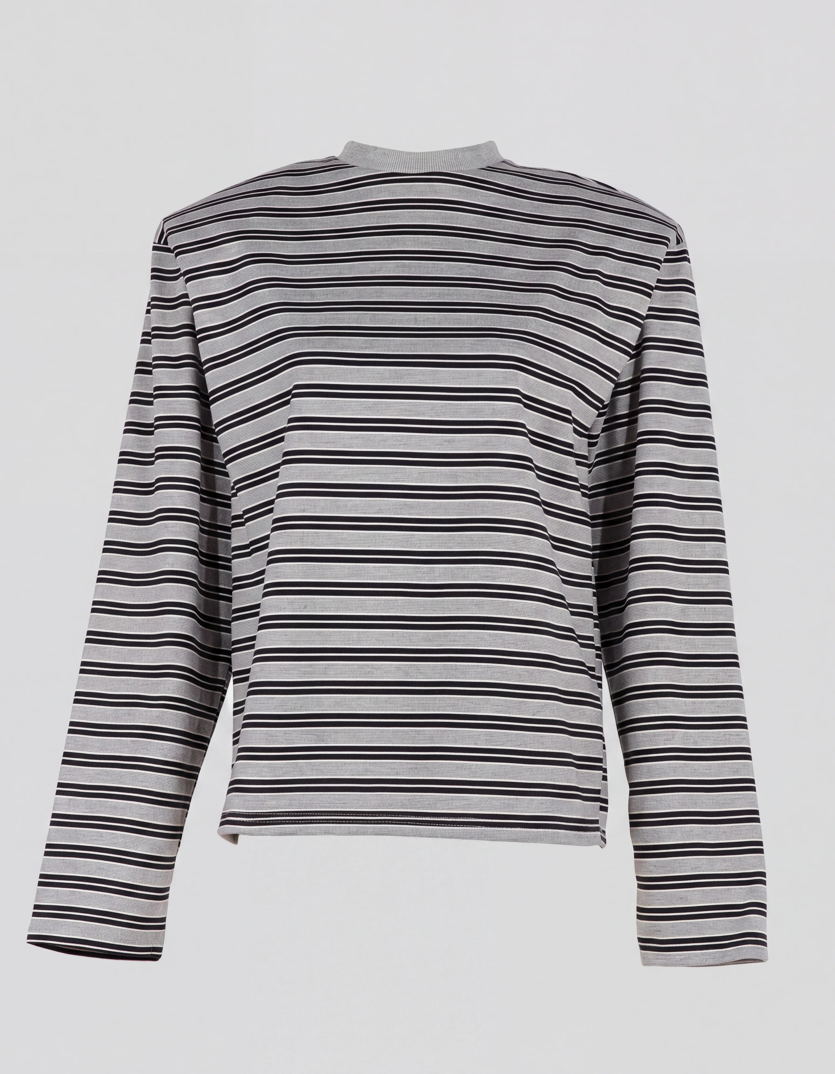 Langarmshirt mit Schulterstreifen Grau/Schwarz SHOEBY WOMEN