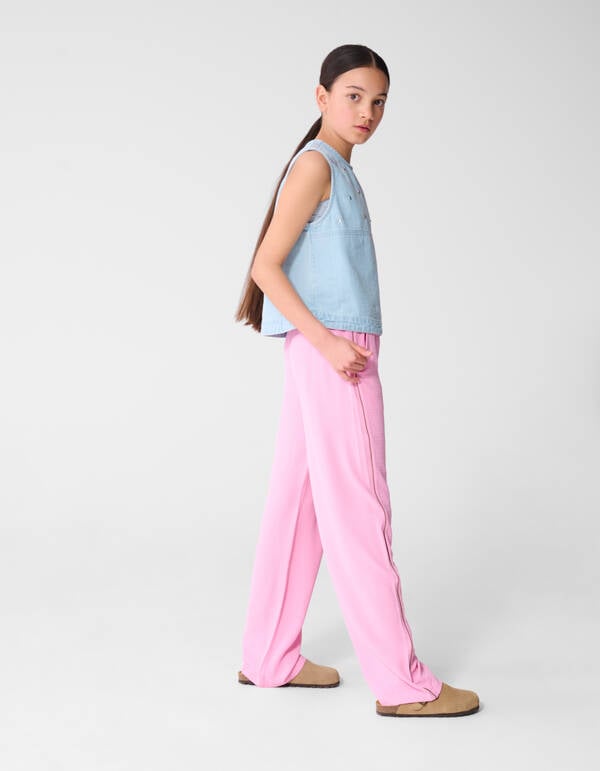 Hose mit weitem Bein und Ziern&auml;hten, hellrosa SHOEBY GIRLS