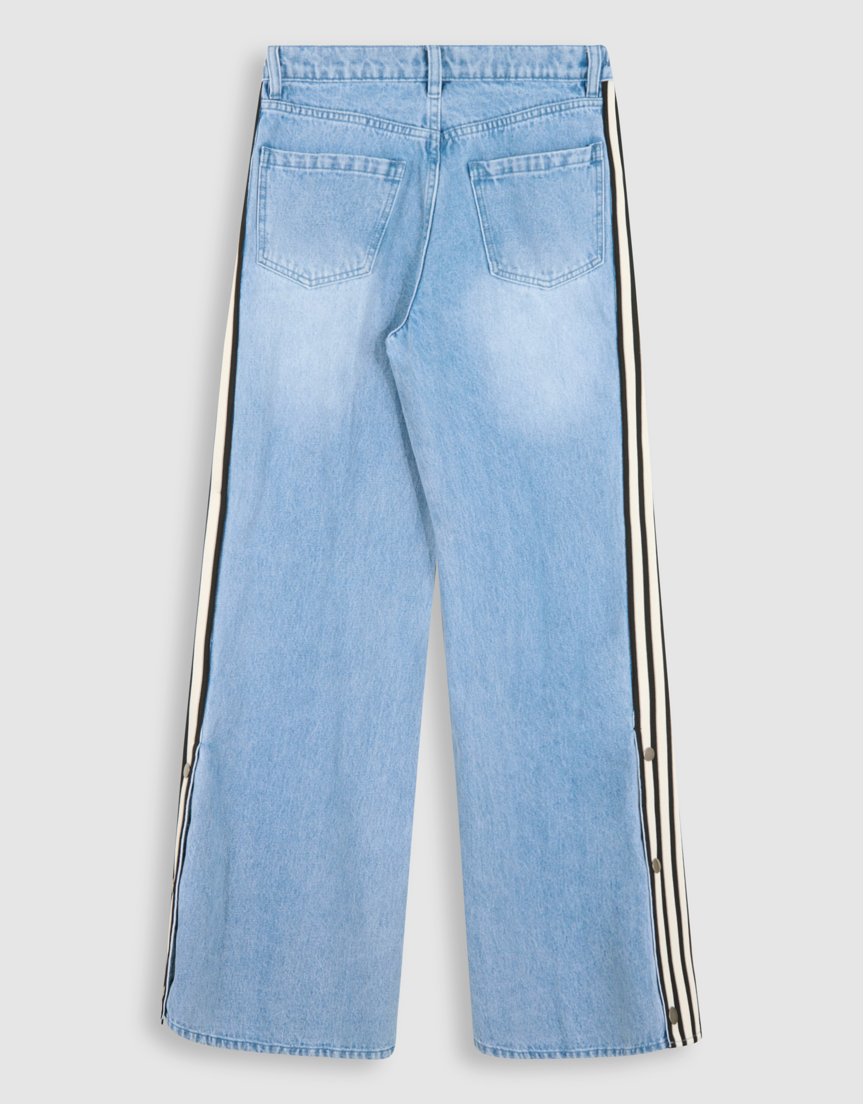 Sportliche Tape Wide Leg Fit Jeans Blau SHOEBY WOMEN
