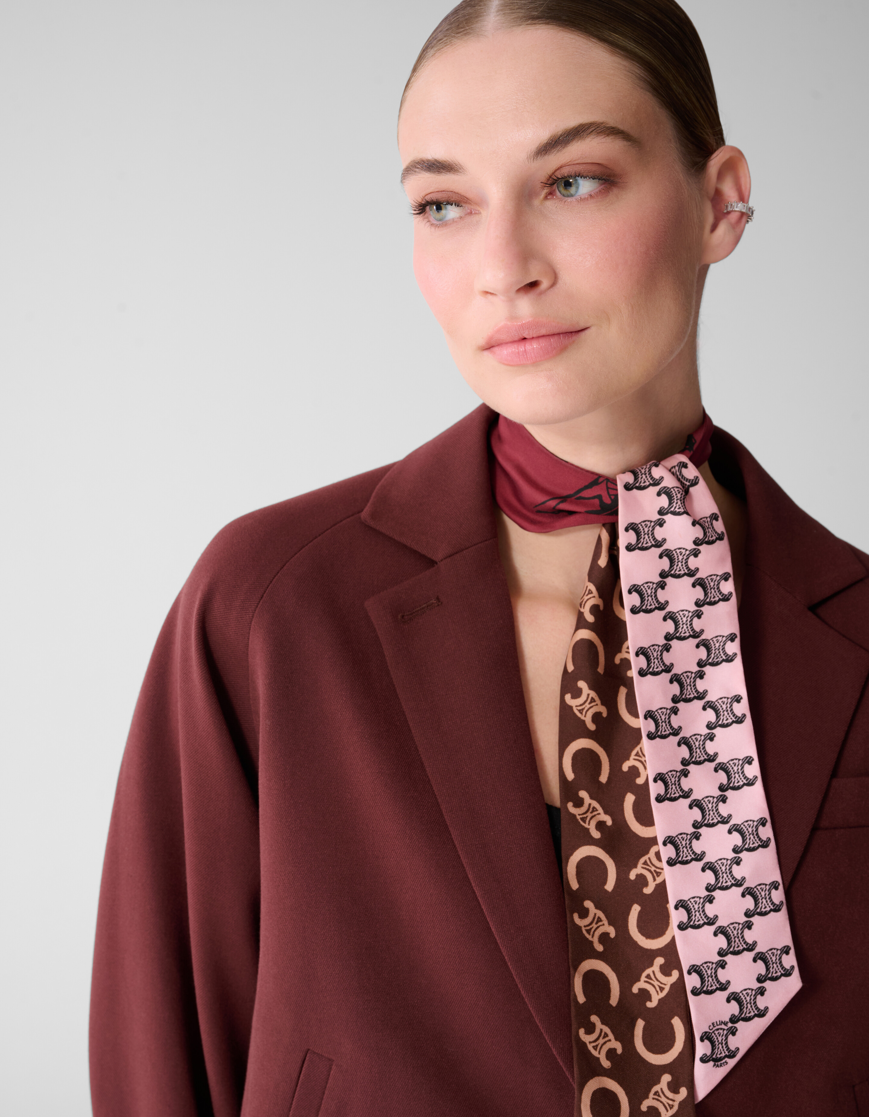 Oversized Cropped Blazer Donkerrood By Mieke SHOEBY WOMEN