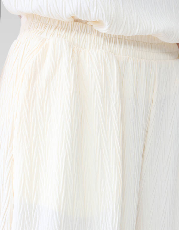 Crinkle Hose mit weitem Bein Off White SHOEBY WOMEN