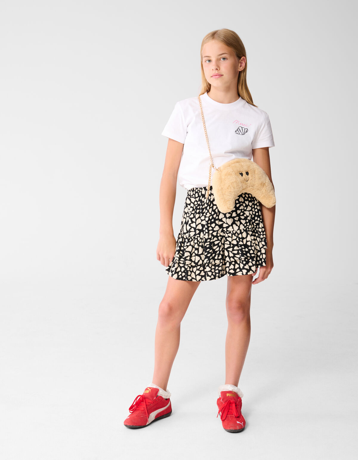 Herz-Rüschen-Minirock Schwarz SHOEBY GIRLS