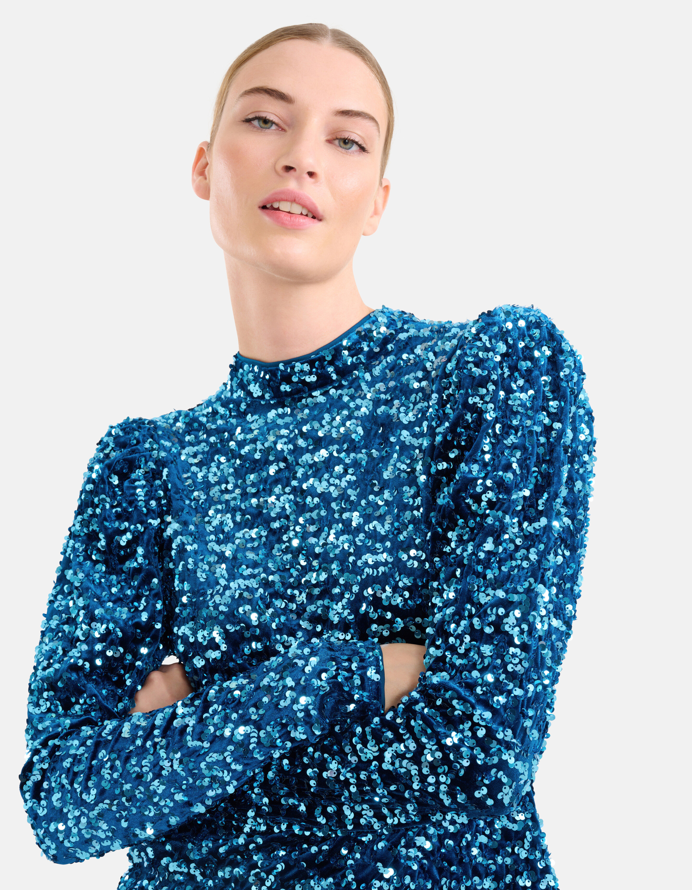Pailletten Top Blauw SHOEBY WOMEN