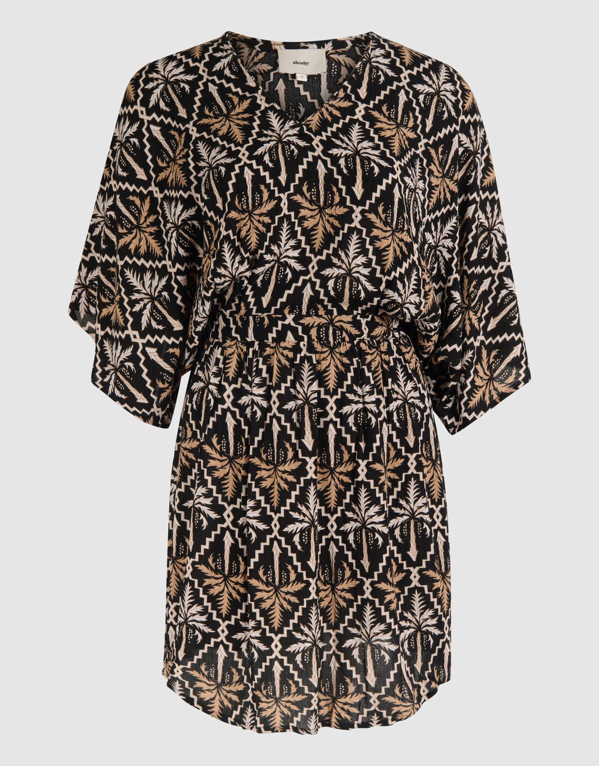 Bedrucktes Crinkle-Minikleid Schwarz/Weiß SHOEBY WOMEN