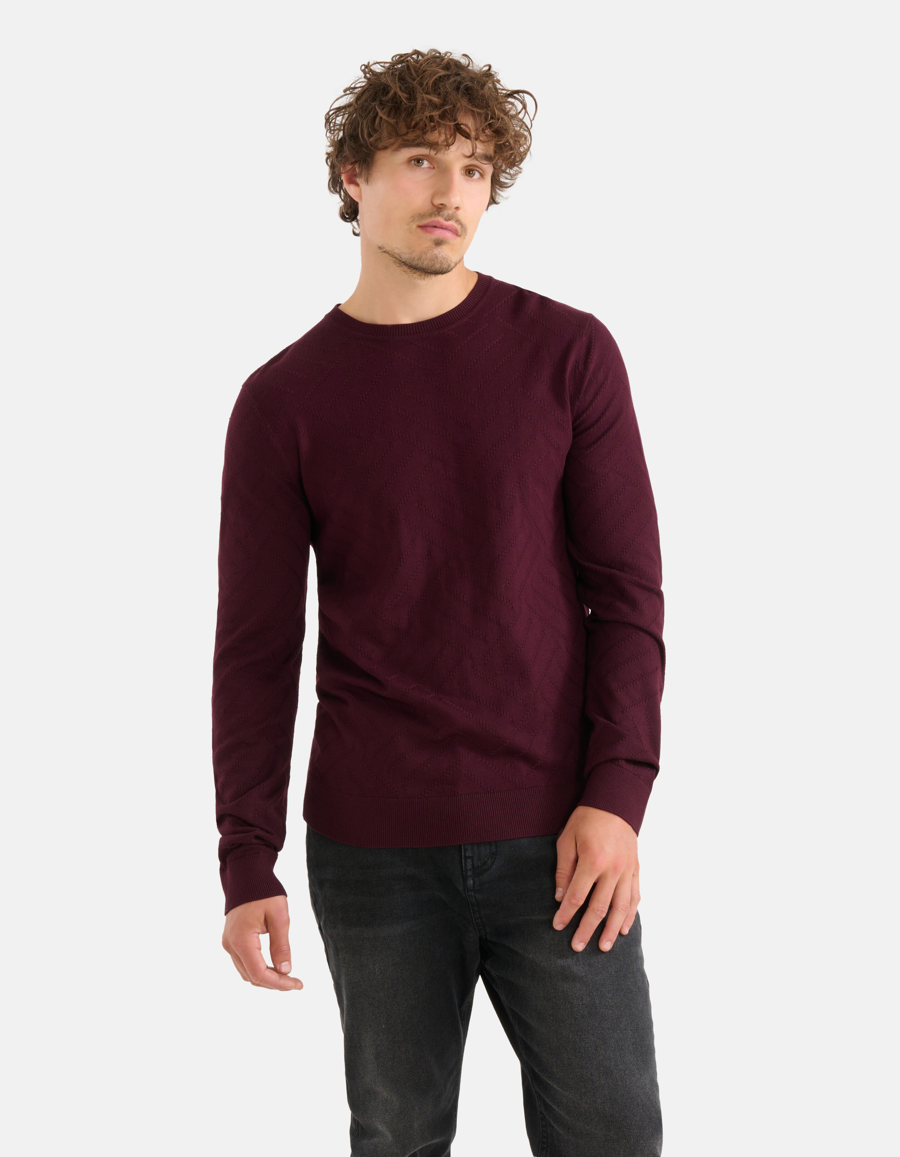 Diagonaler Pullover Bordeaux SHOEBY MEN