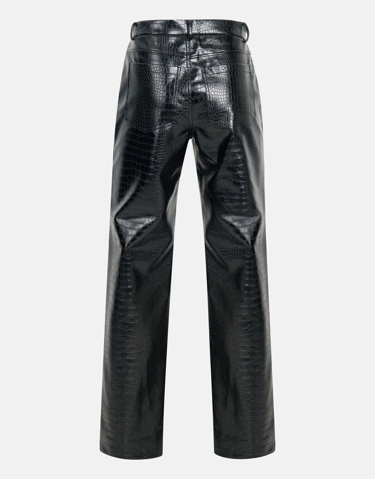 Vegane Leder-Kroko-Hose Schwarz SHOEBY WOMEN