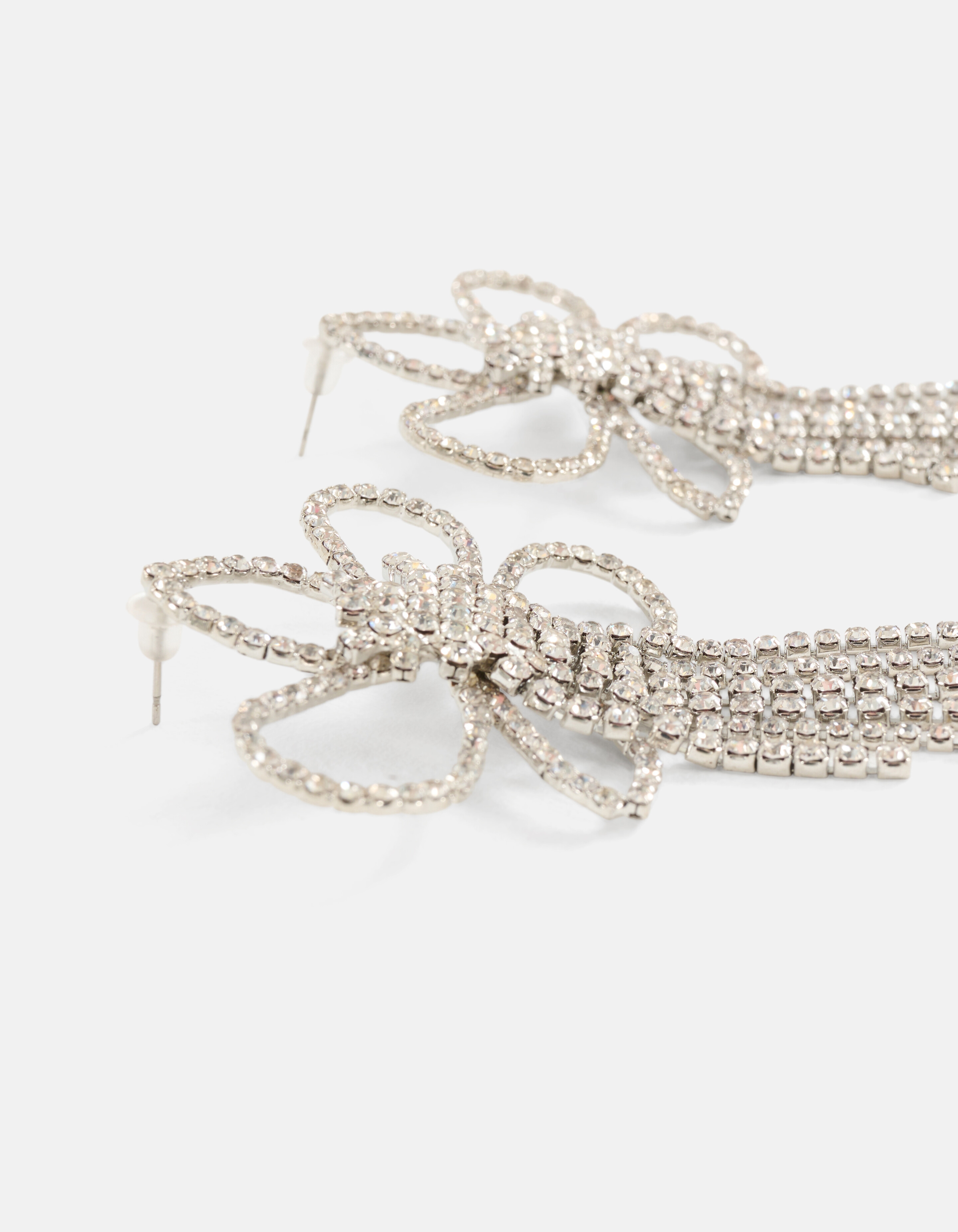 Strassblumen-Ohrringe Silber SHOEBY ACCESSOIRES