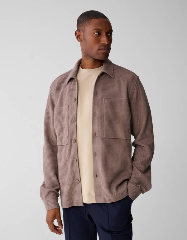 Waffle Overshirt Hellbraun SHOEBY MEN