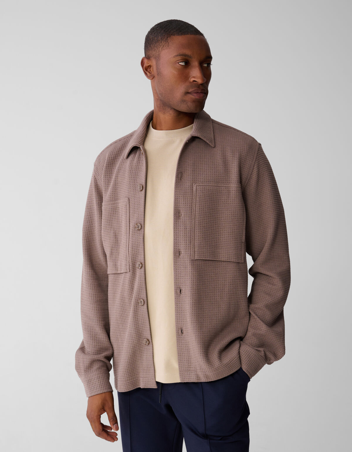 Waffle Overshirt Hellbraun SHOEBY MEN