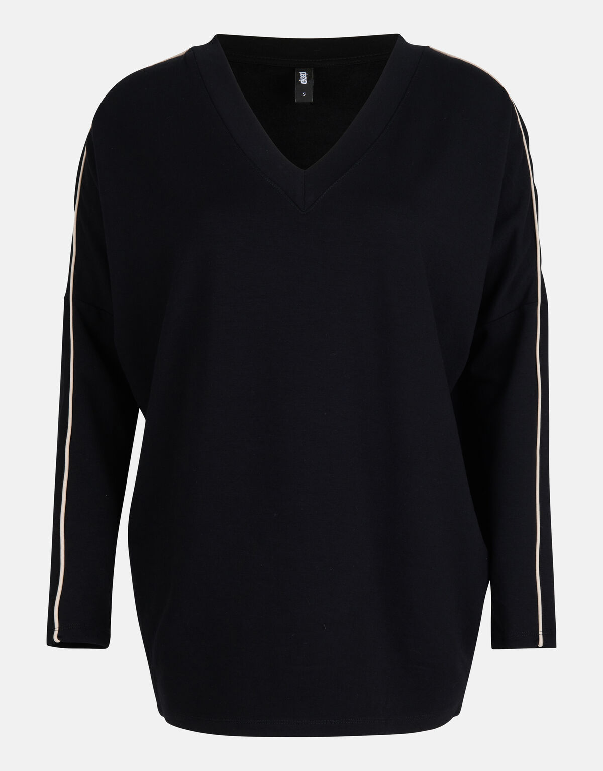 Basic Oversized Top mit V-Ausschnitt Schwarz SHOEBY WOMEN