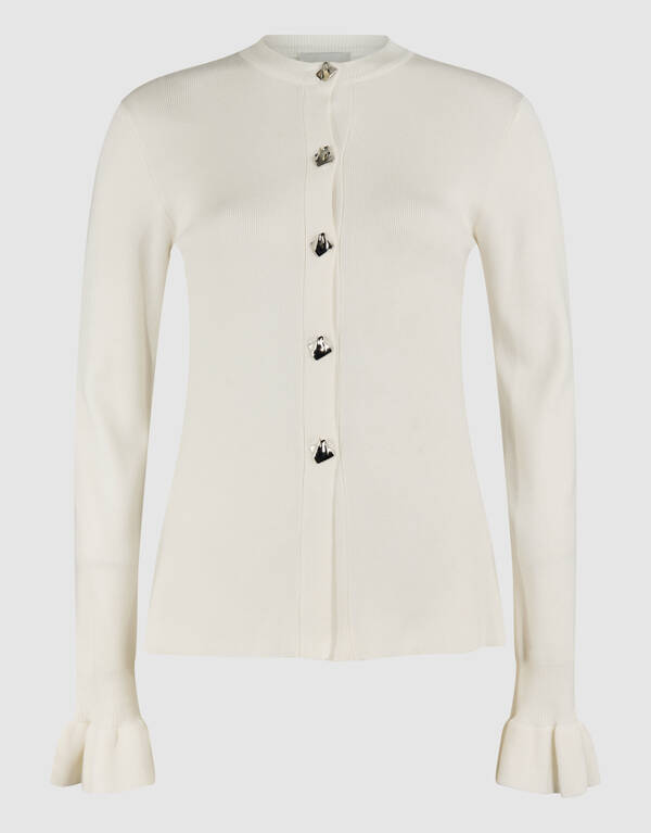 Weste mit Rüschenärmeln in Off White SHOEBY WOMEN