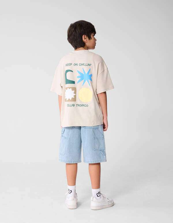 Chilling Artwork T-Shirt Beige SHOEBY BOYS