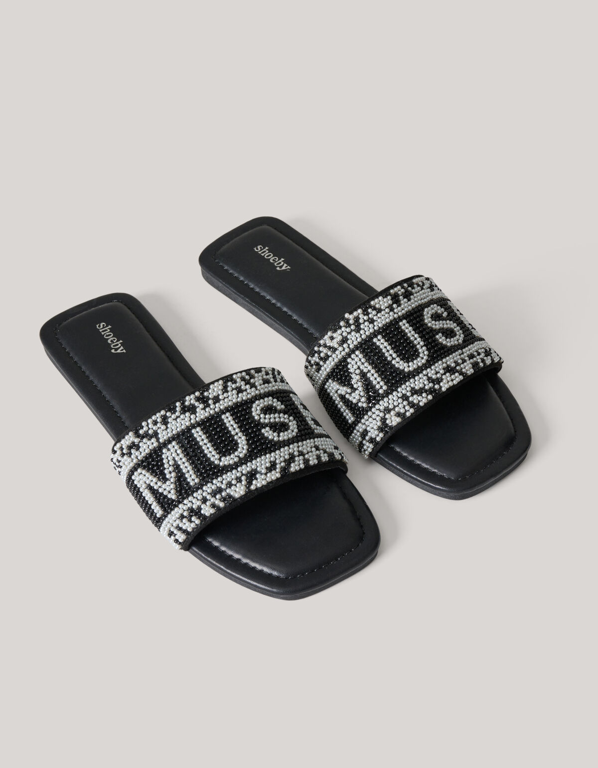 Perlenpantoffel Schwarz SHOEBY SHOES