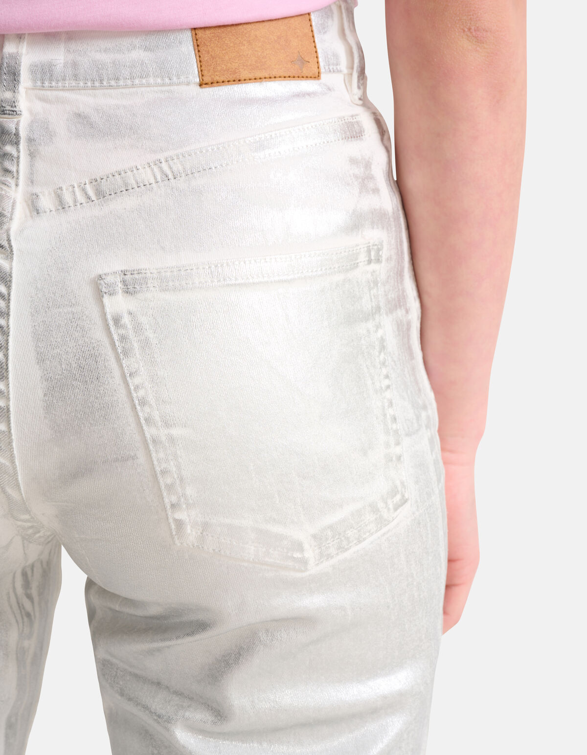 Metallic Wide Leg Jeans Zilver SHOEBY WOMEN