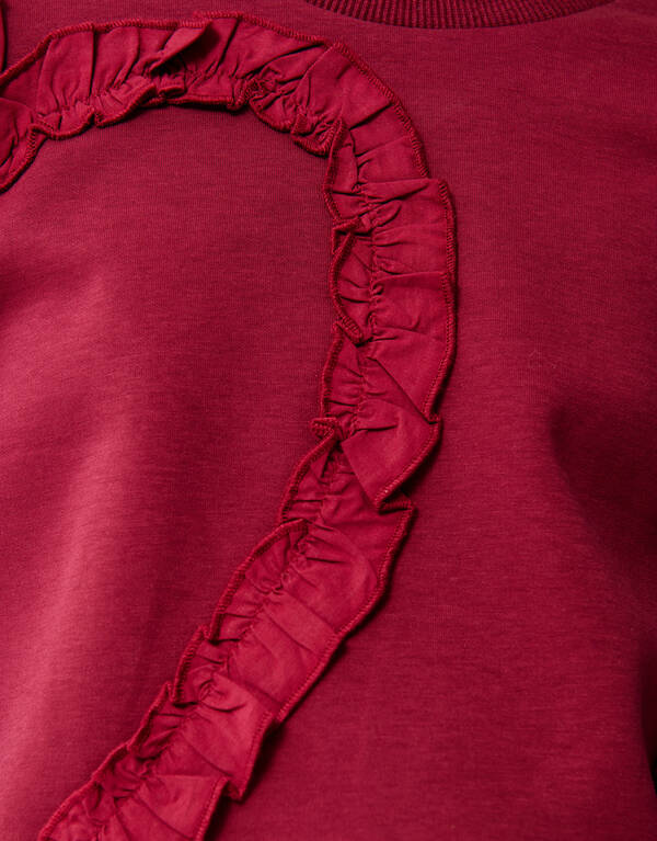 Ruffle Heart Pullover Dunkelrot SHOEBY GIRLS
