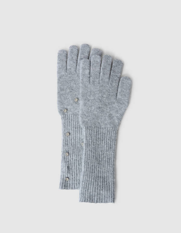 Strass Handschuhe Hellgrau SHOEBY ACCESSOIRES