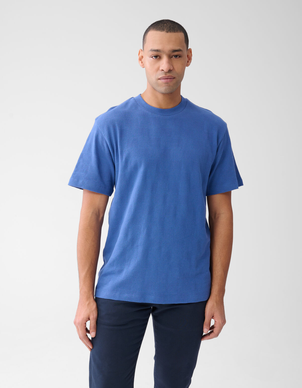Patchwork T-shirt Blauw SHOEBY MEN