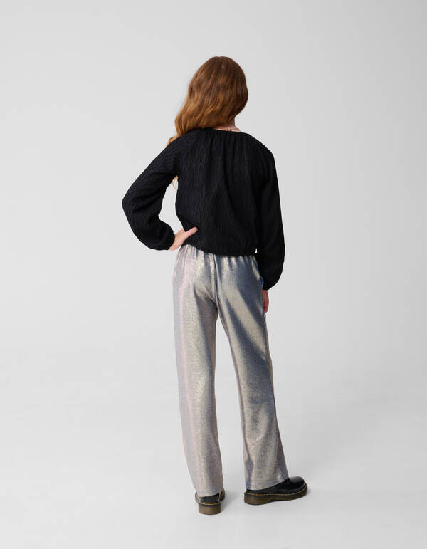 Wavy Struktur Top Schwarz SHOEBY GIRLS