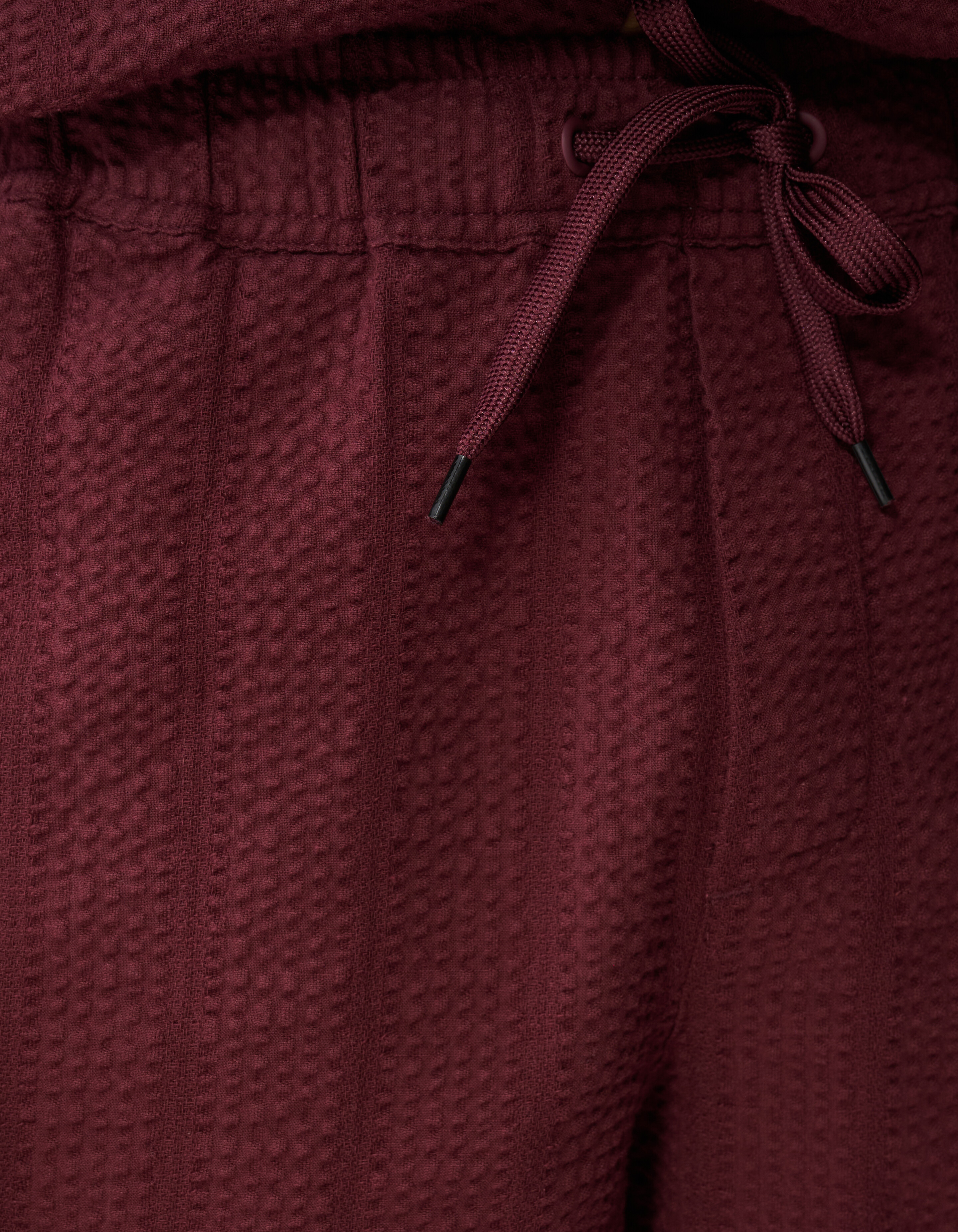 Seersucker-Streifen-Short Dunkelrot SHOEBY MEN