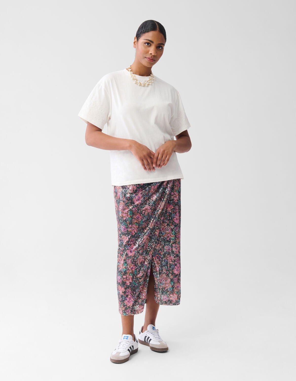 Cord-Stickerei T-Shirt Off White von Fred SHOEBY WOMEN