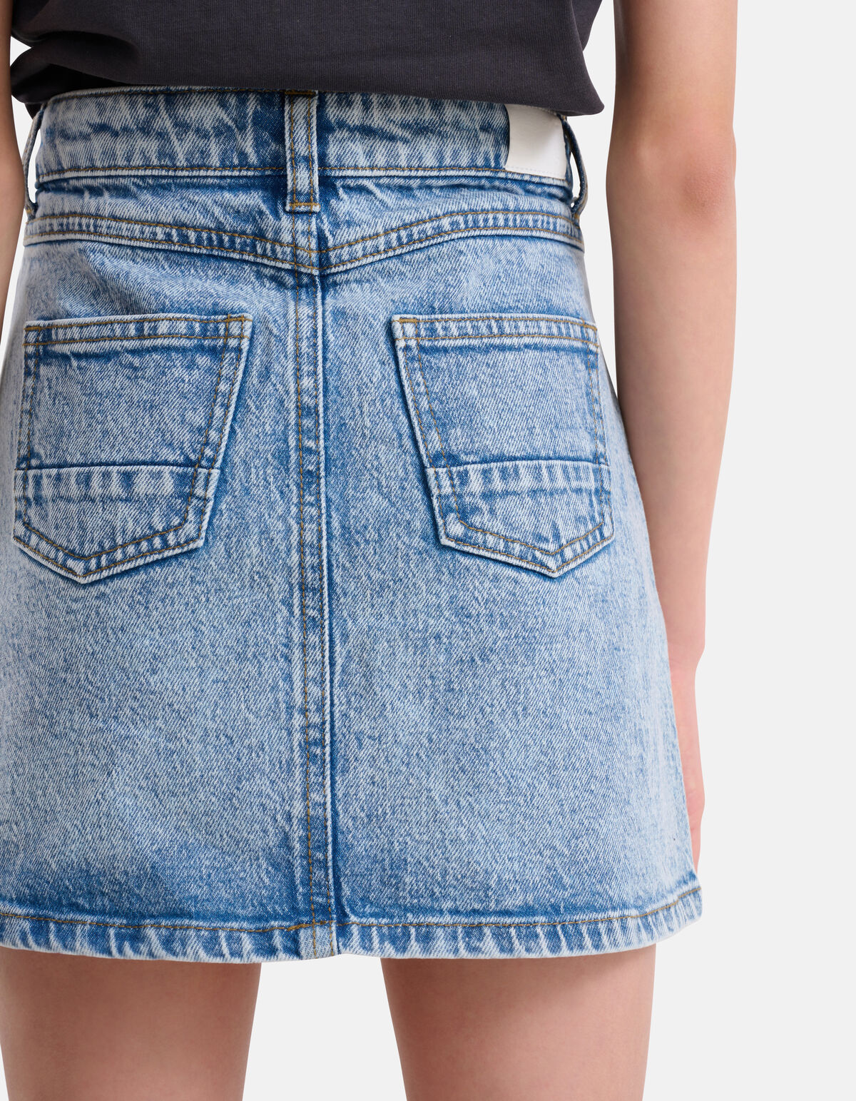 Geplooide Denim Rok Mediumstone SHOEBY GIRLS