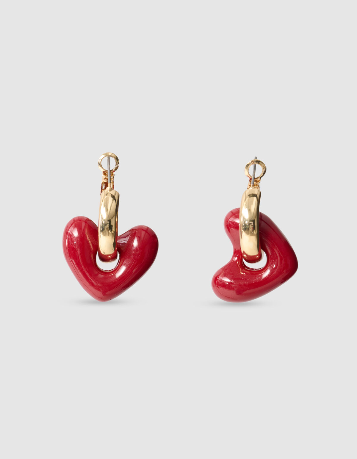 Kleine Herz Creolen Ohrringe Rot SHOEBY ACCESSOIRES