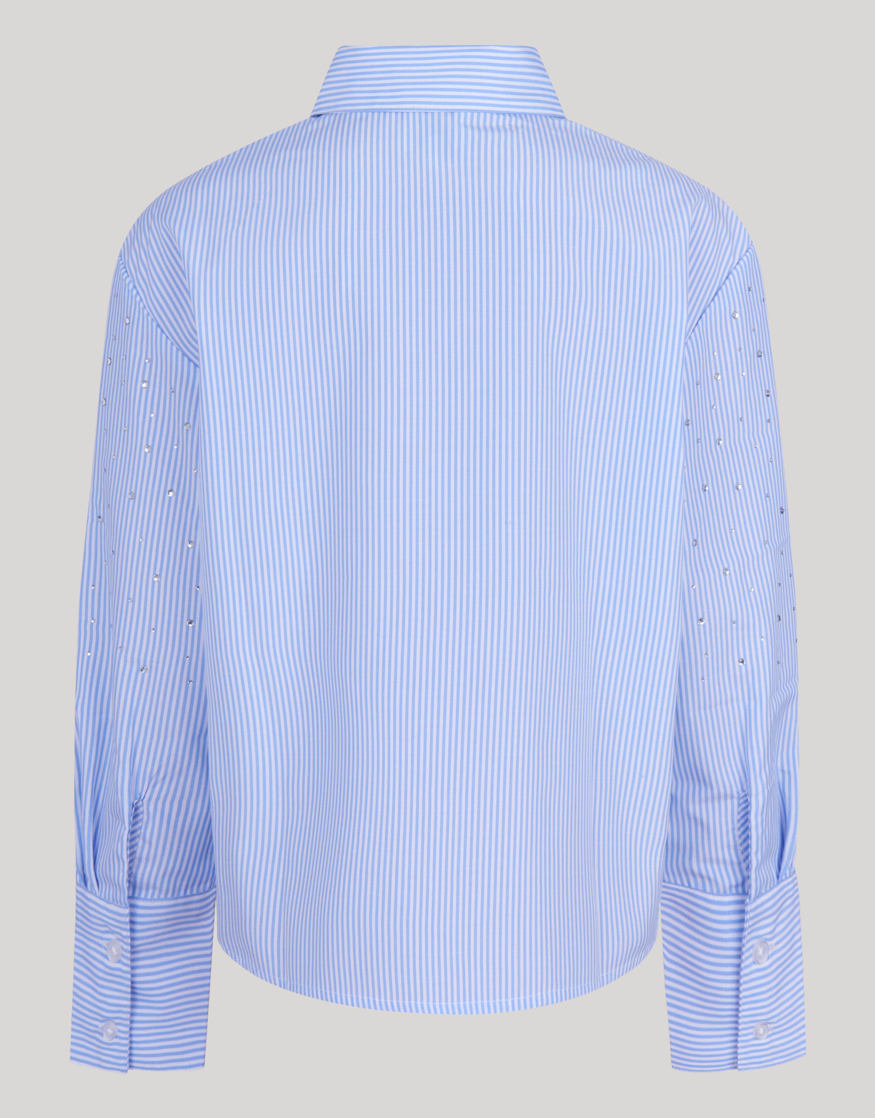Gestreifte Strassbluse Hellblau/Weiß SHOEBY GIRLS