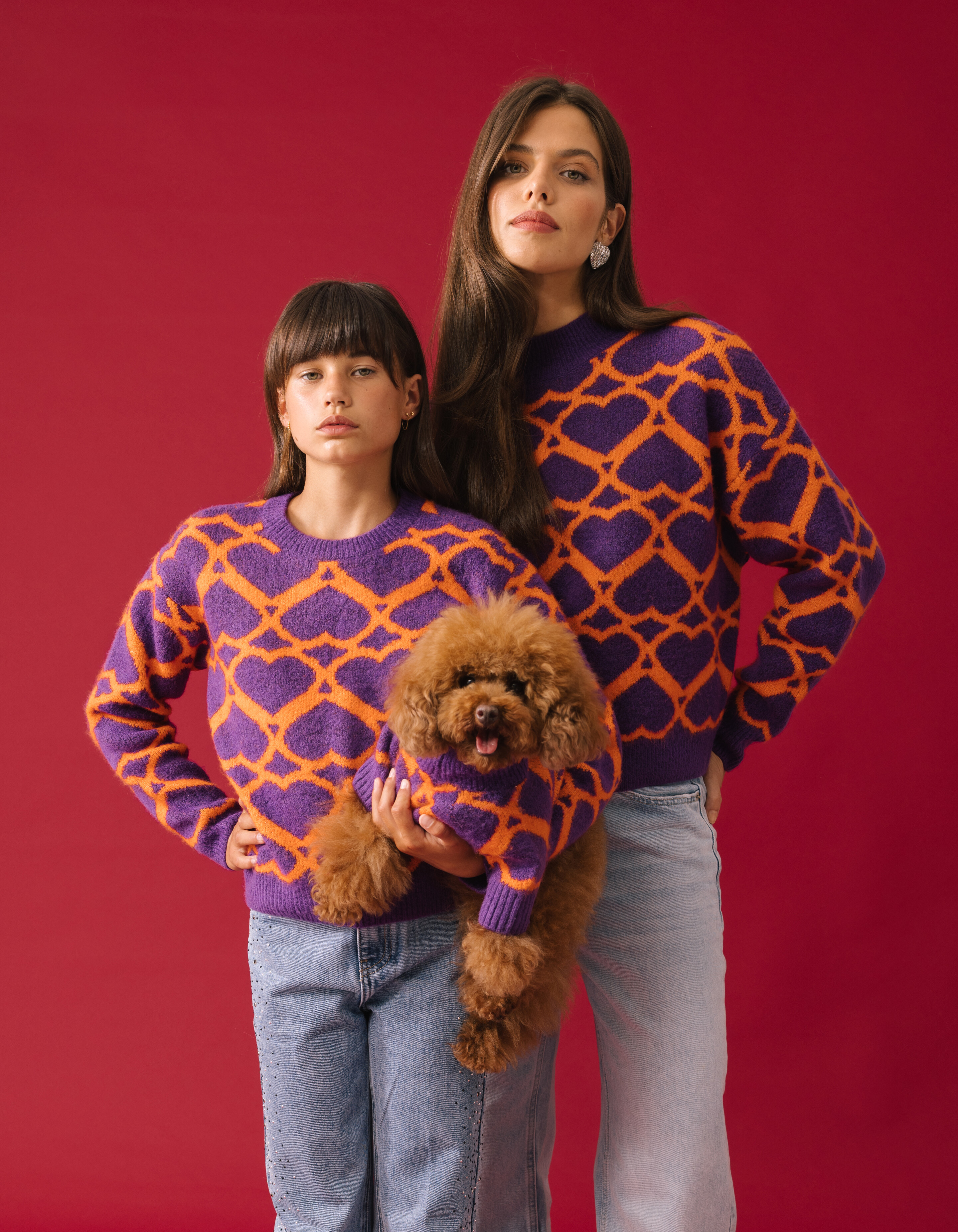 Lila Pullover mit Herzmotiv By Furmey SHOEBY GIRLS