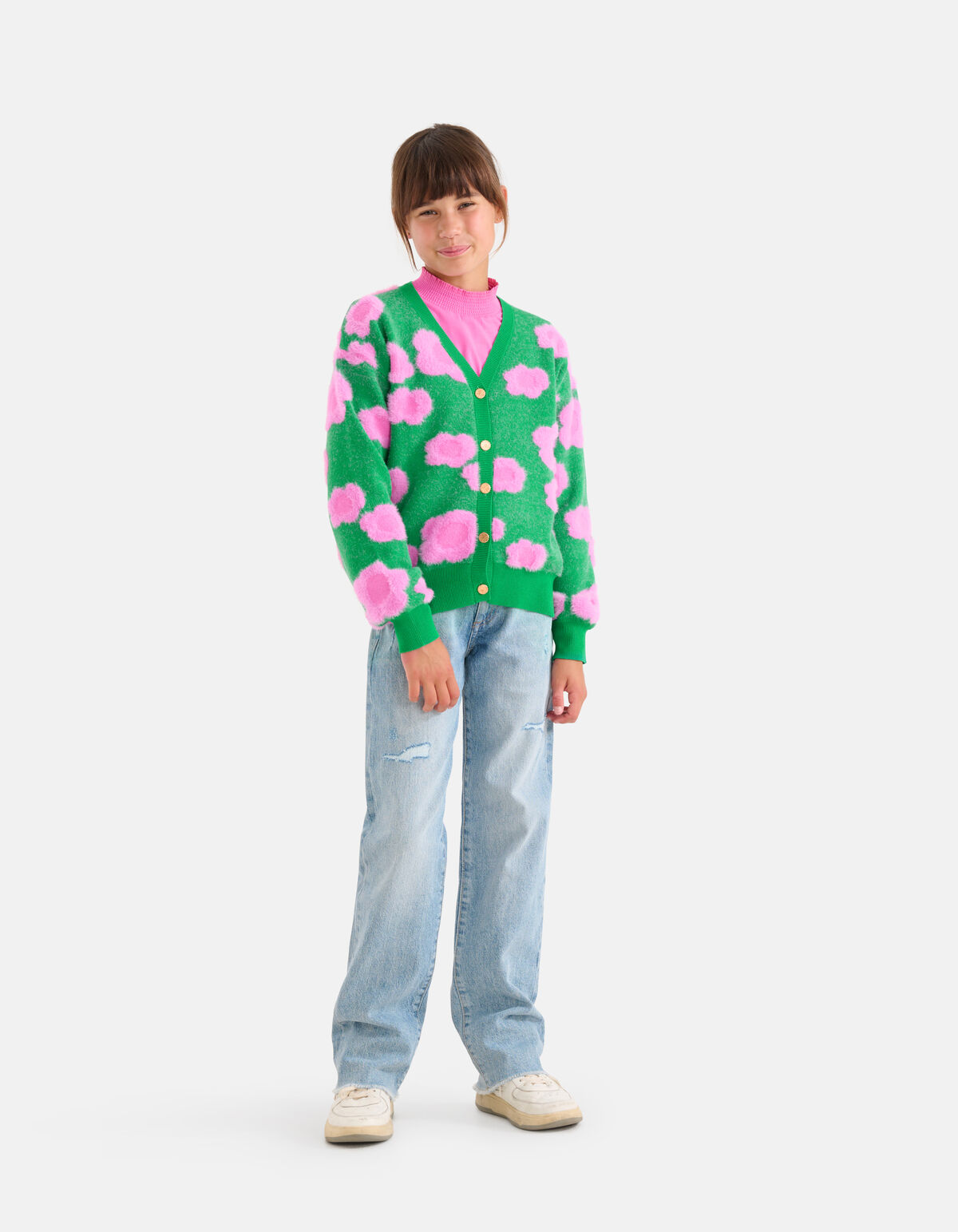 Cardigan mit Blumendruck Grün SHOEBY GIRLS