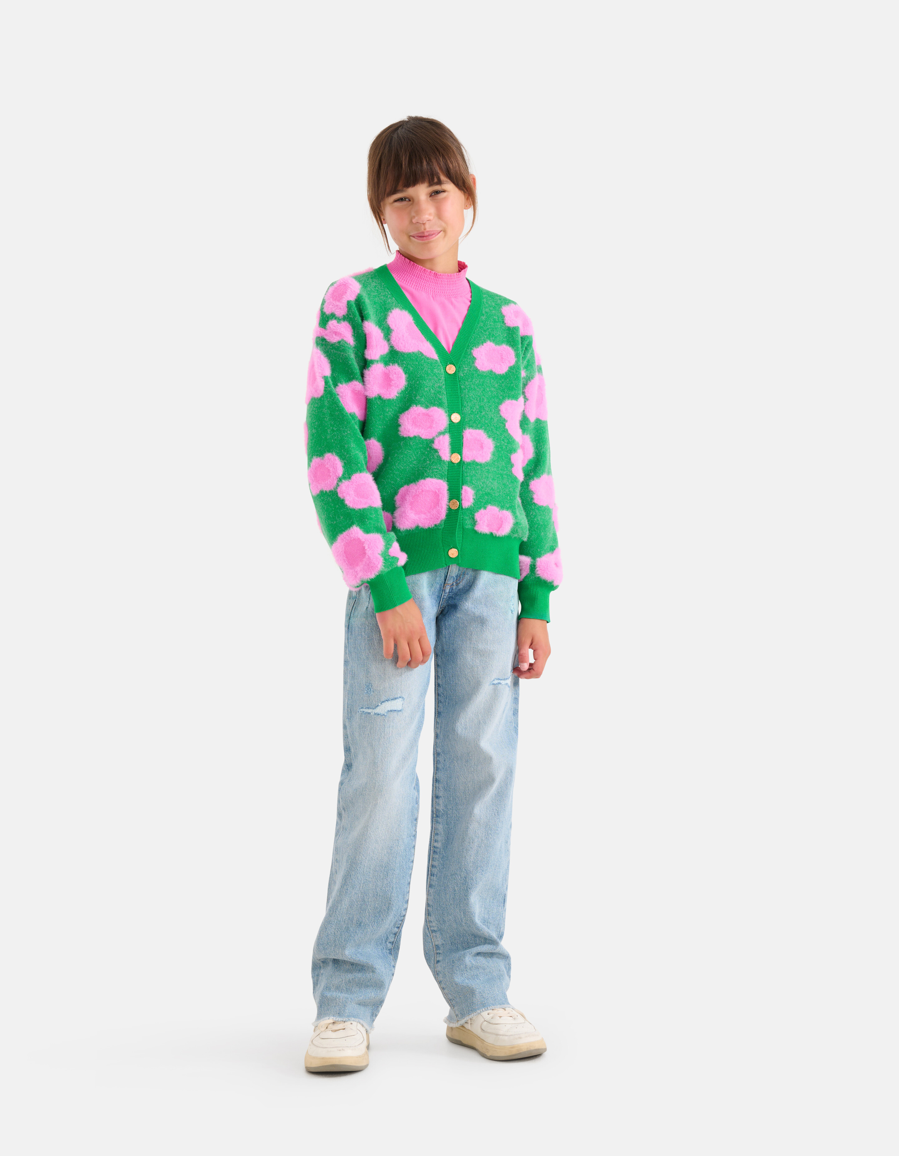Cardigan mit Blumendruck Grün SHOEBY GIRLS