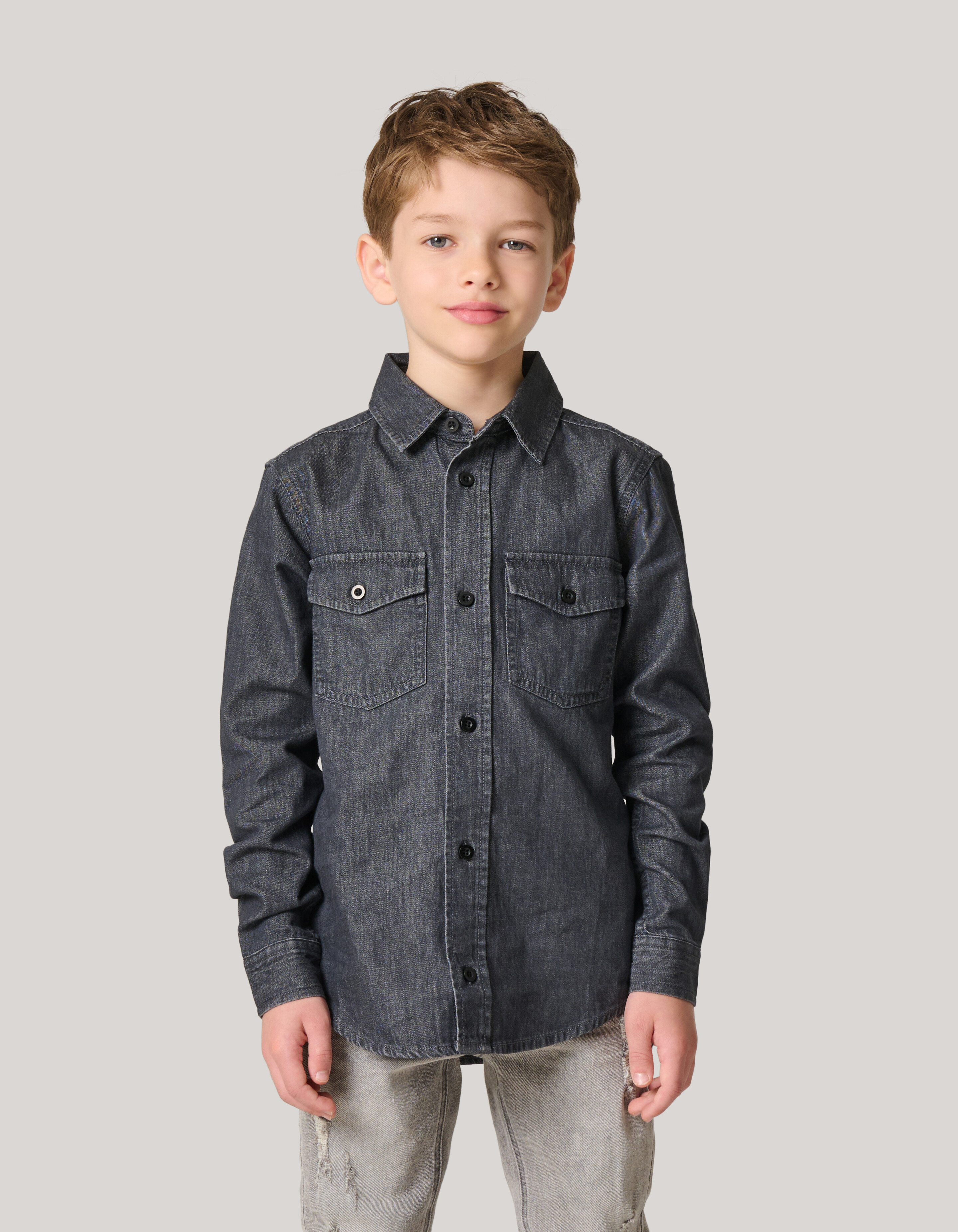 Denim-Hemd Dunkelgrau SHOEBY BOYS