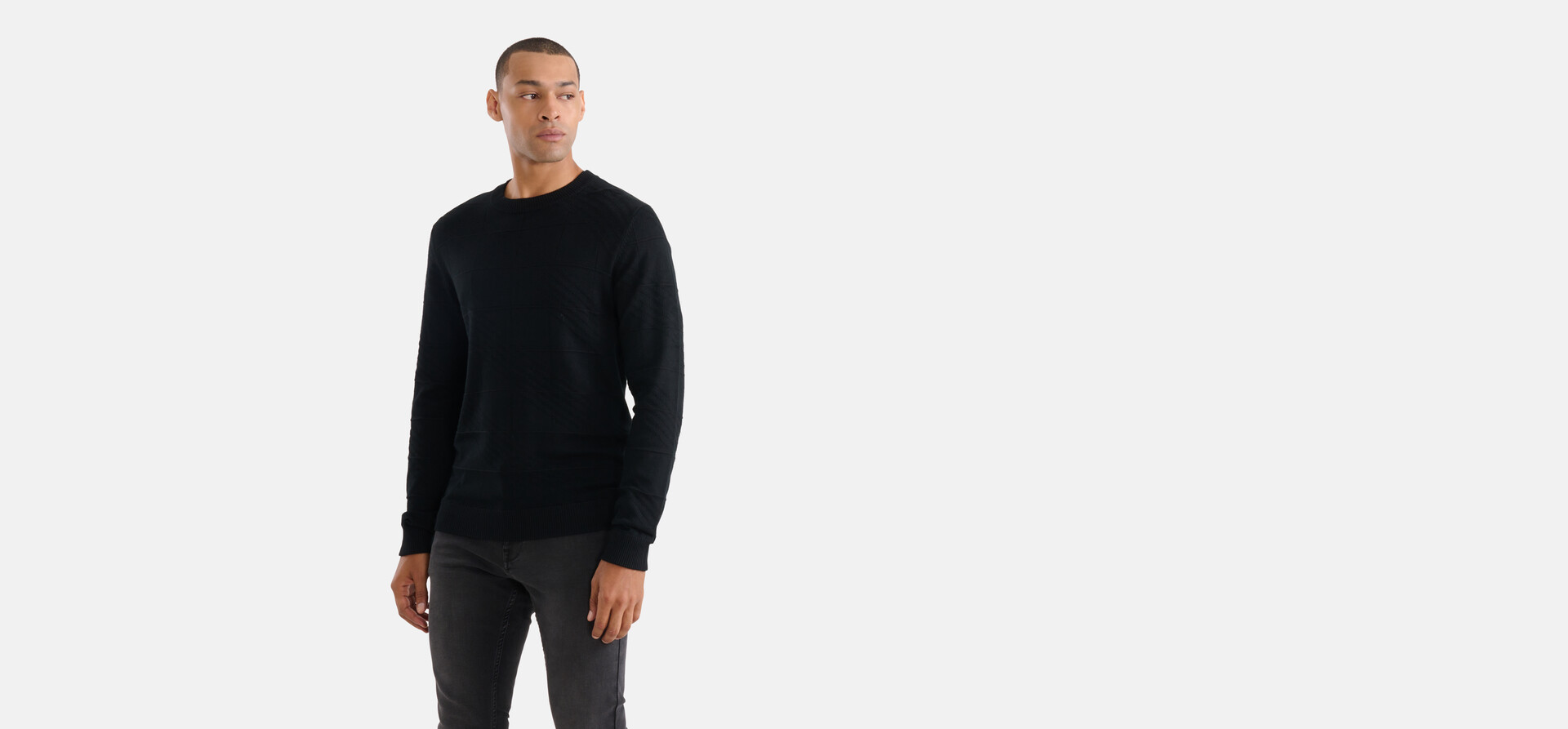 Diagonaler Pullover Schwarz SHOEBY MEN