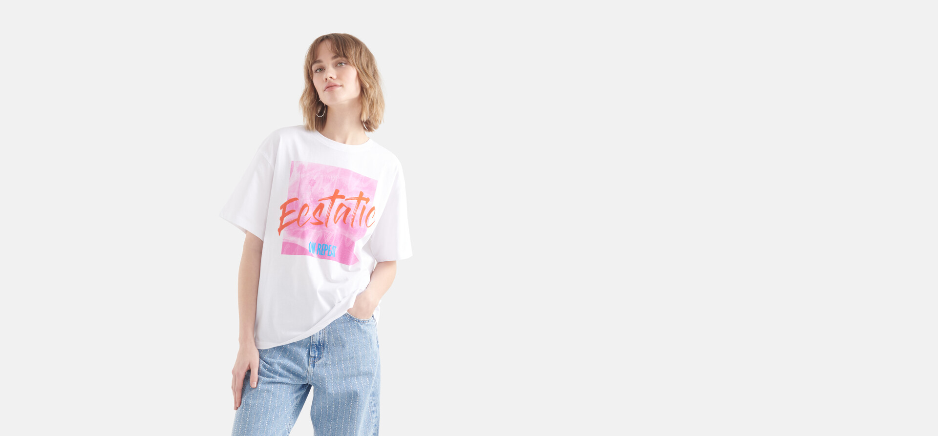 Artwork T-Shirt Weiß SHOEBY WOMEN