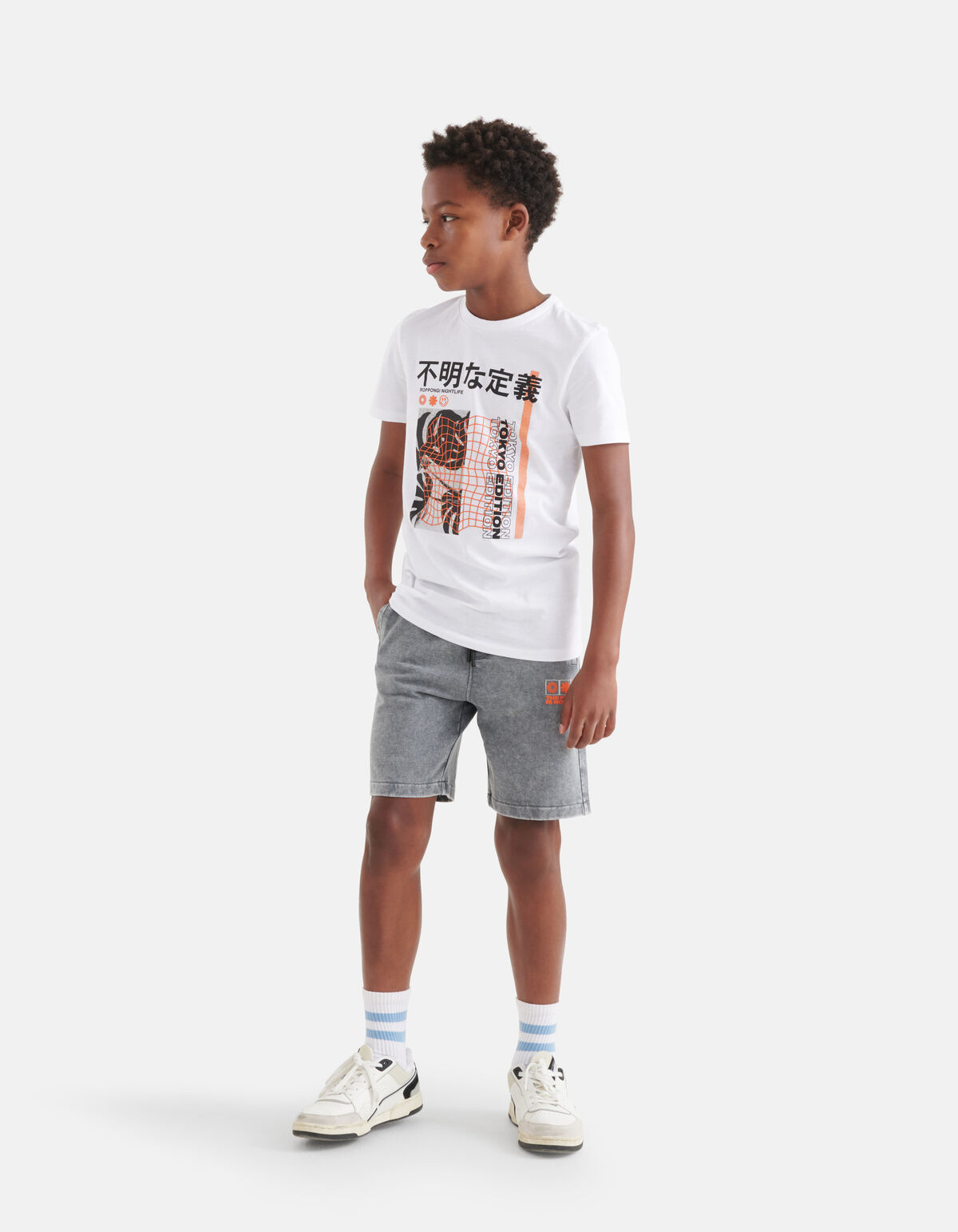 Grafik-T-Shirt Weiß SHOEBY BOYS