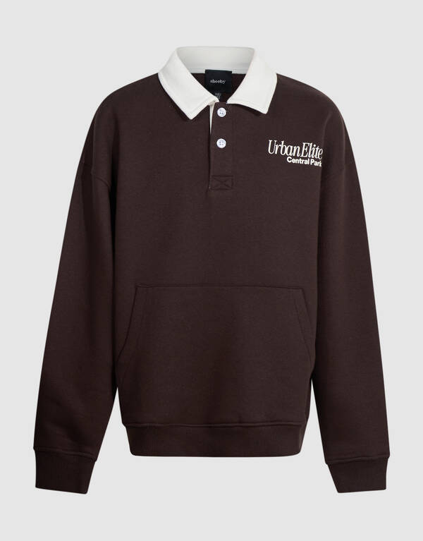 Pocket Polo Sweater Dunkelbraun SHOEBY BOYS
