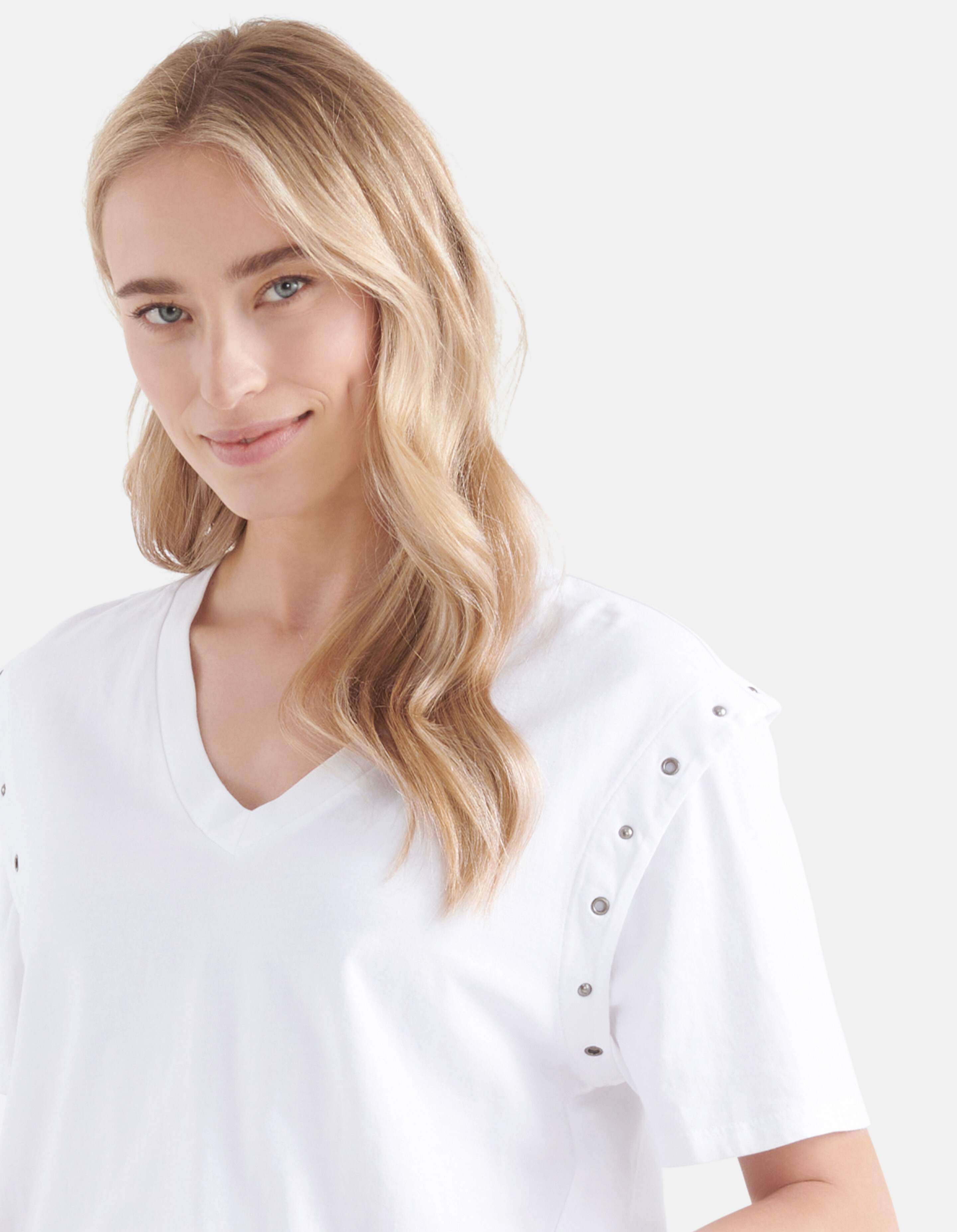 Ösen-T-Shirt Weiß SHOEBY WOMEN
