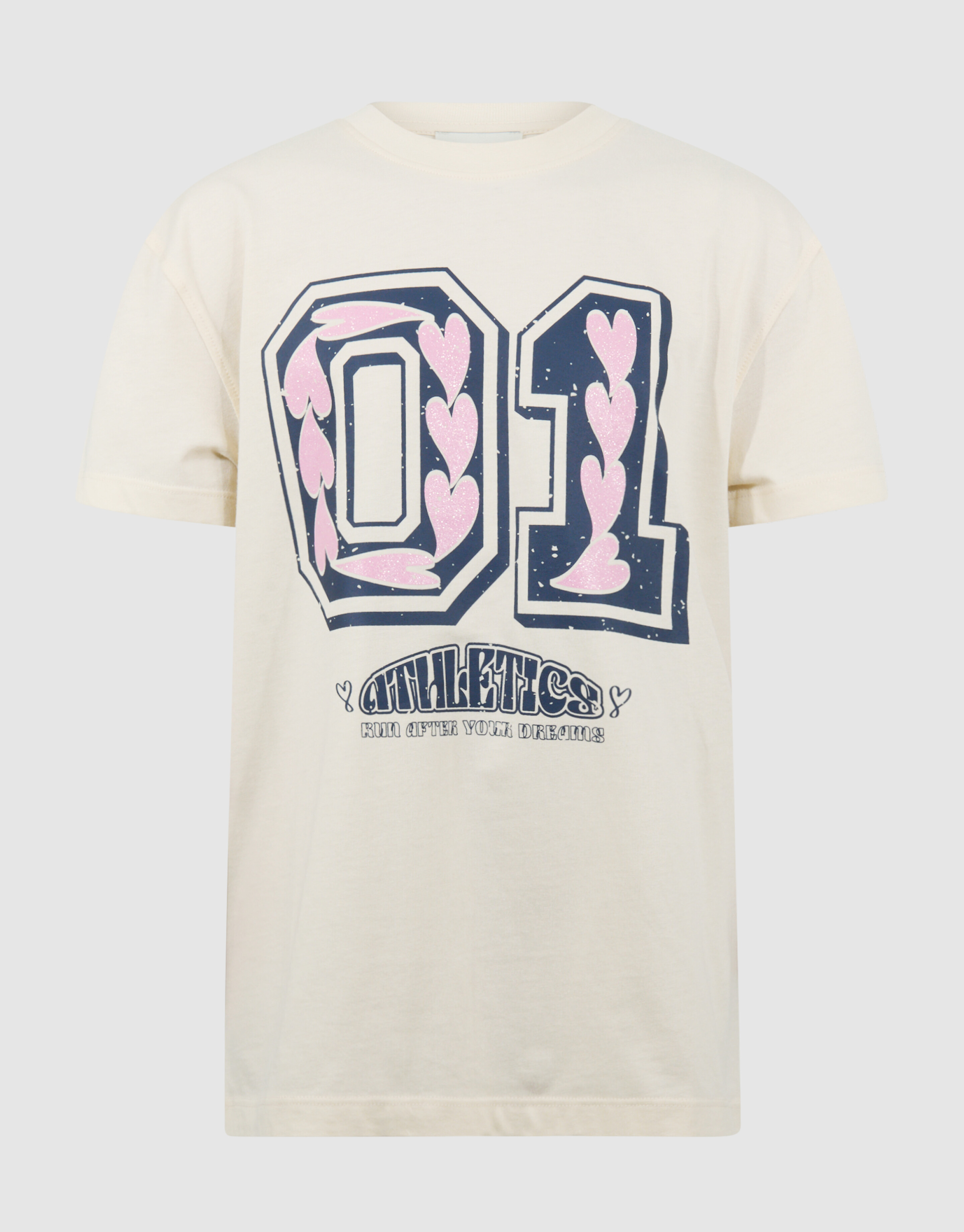 Athletics Artwork T-shirt Gebroken Wit SHOEBY GIRLS