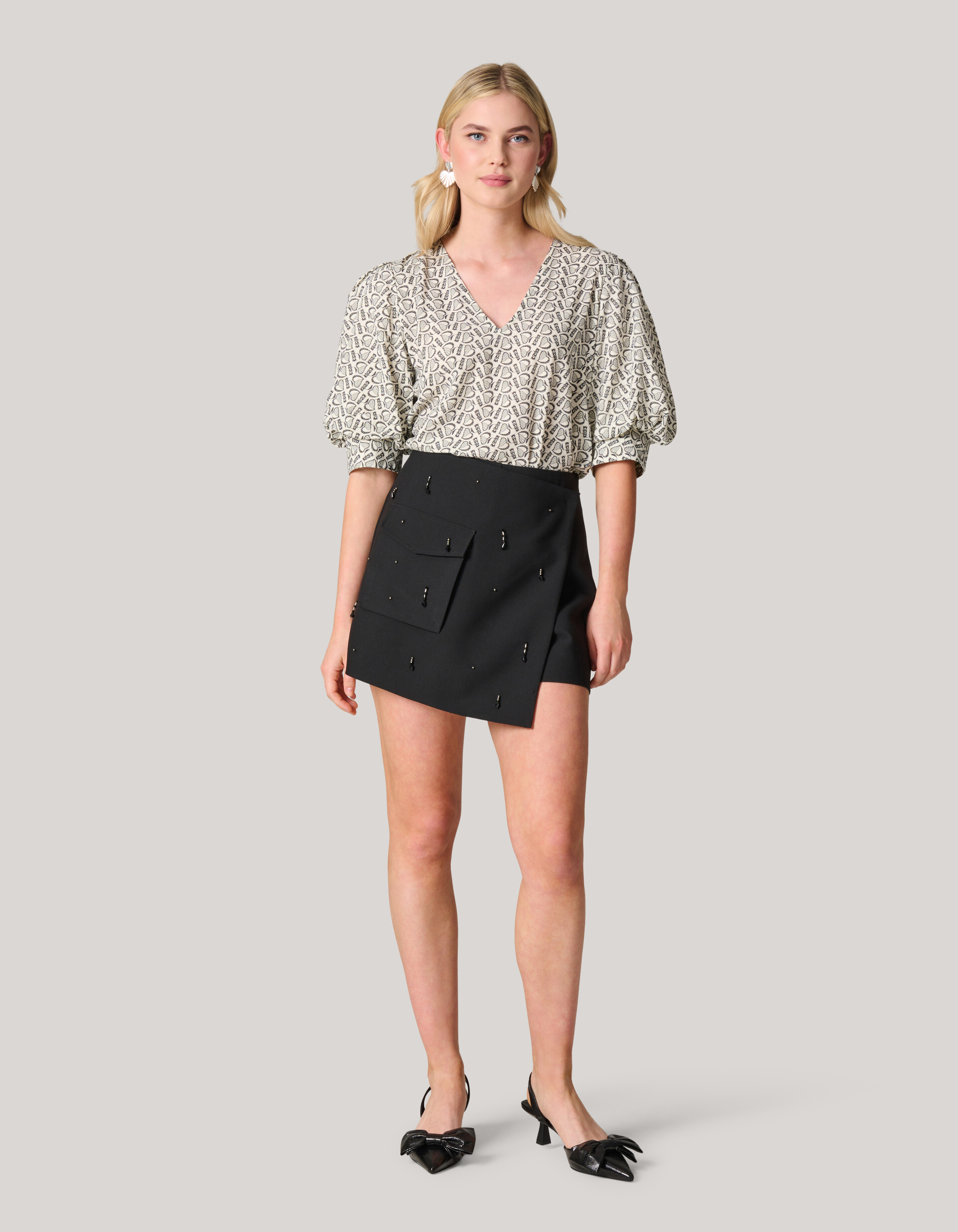 Bedrucktes Herz-Top Wit SHOEBY WOMEN