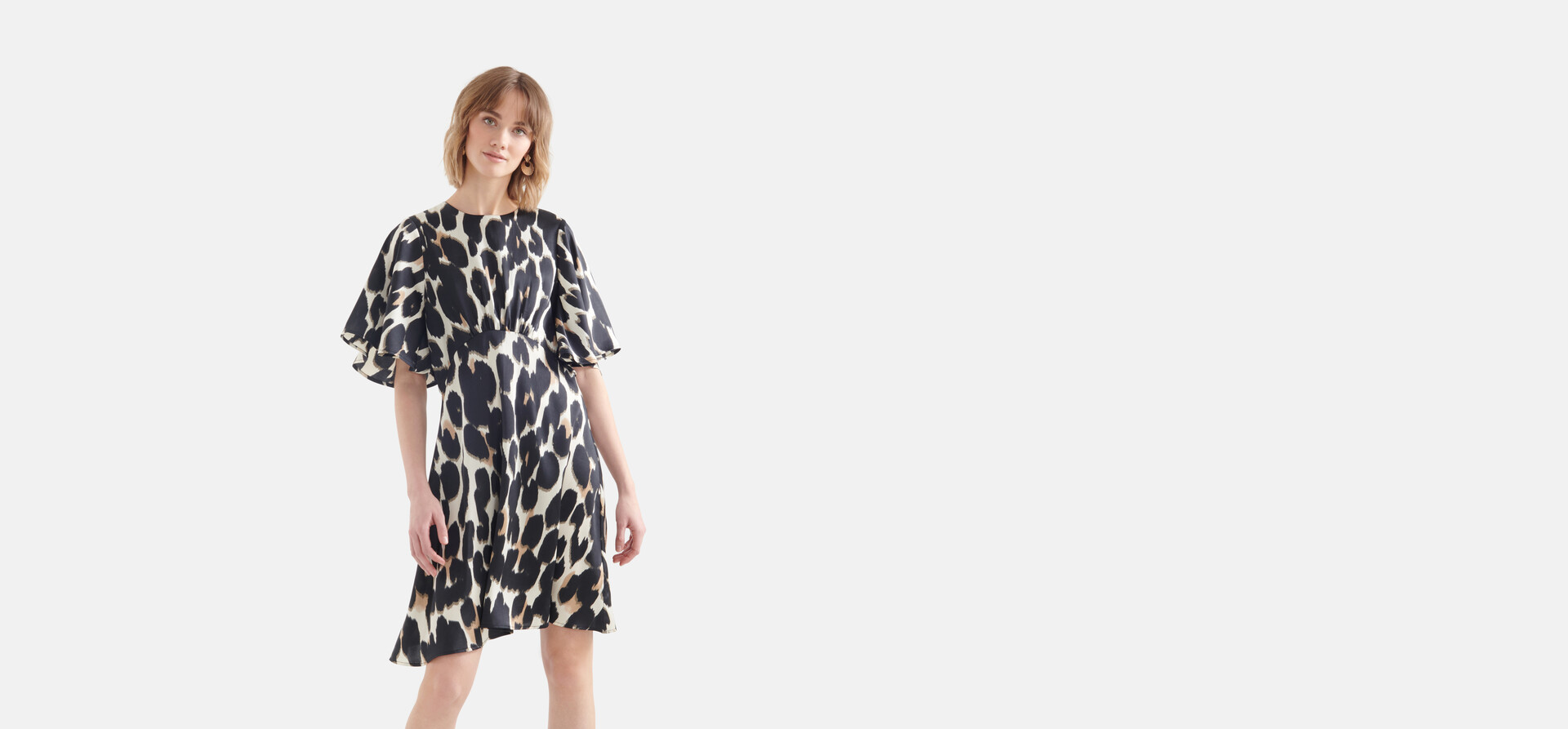 Midikleid mit Leopardenmuster Offwhite SHOEBY WOMEN