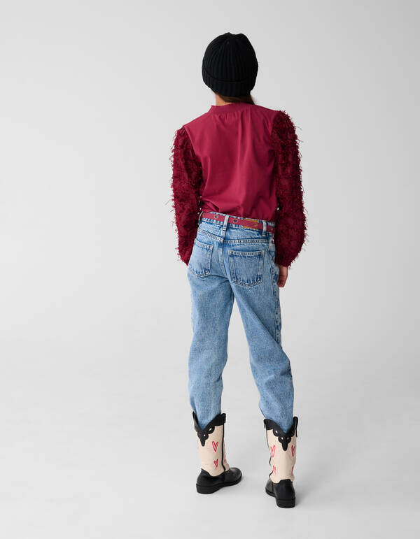 Stern Longsleeve Top Dunkelrot SHOEBY GIRLS