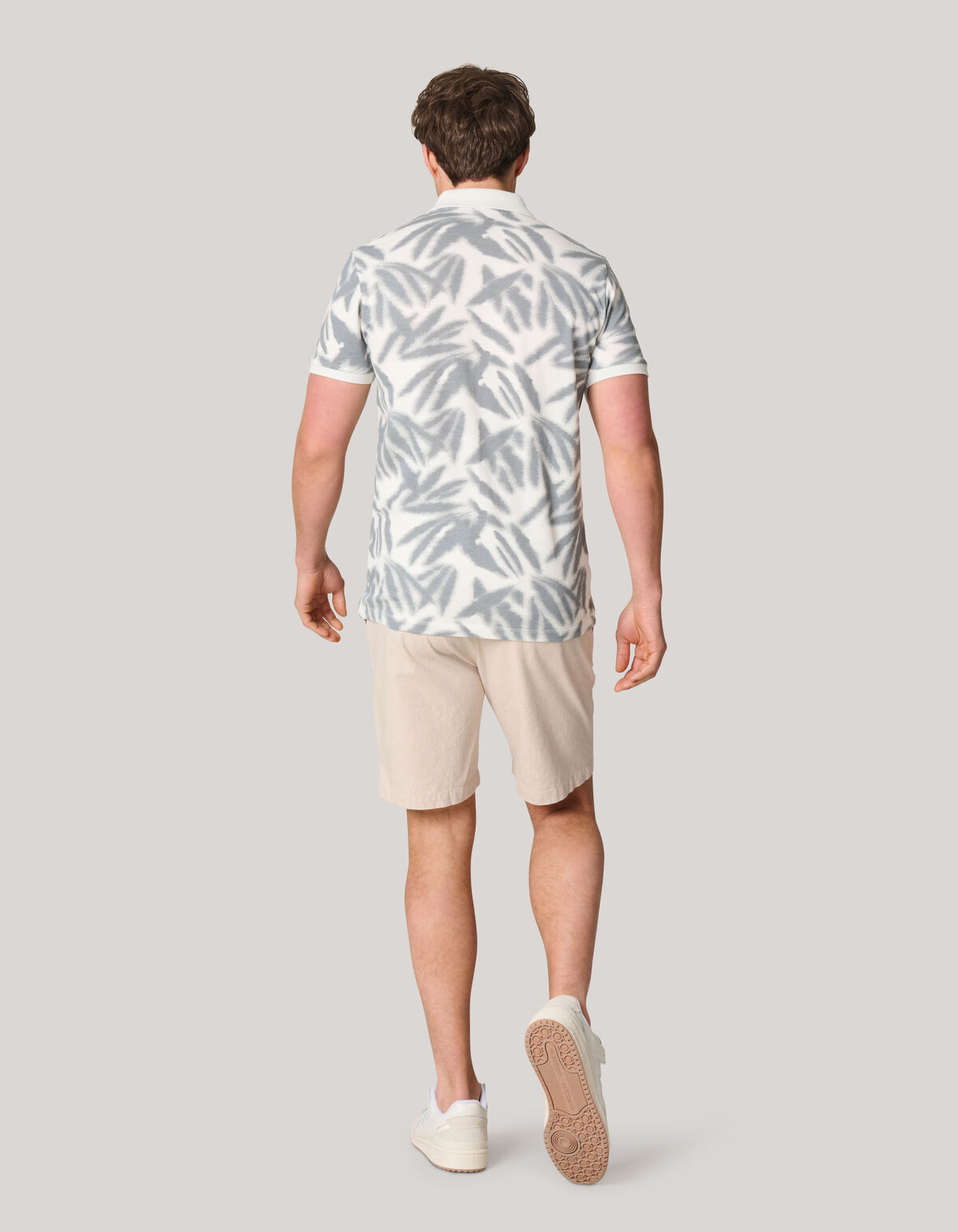 Blattdruck Polo Weiß SHOEBY MEN