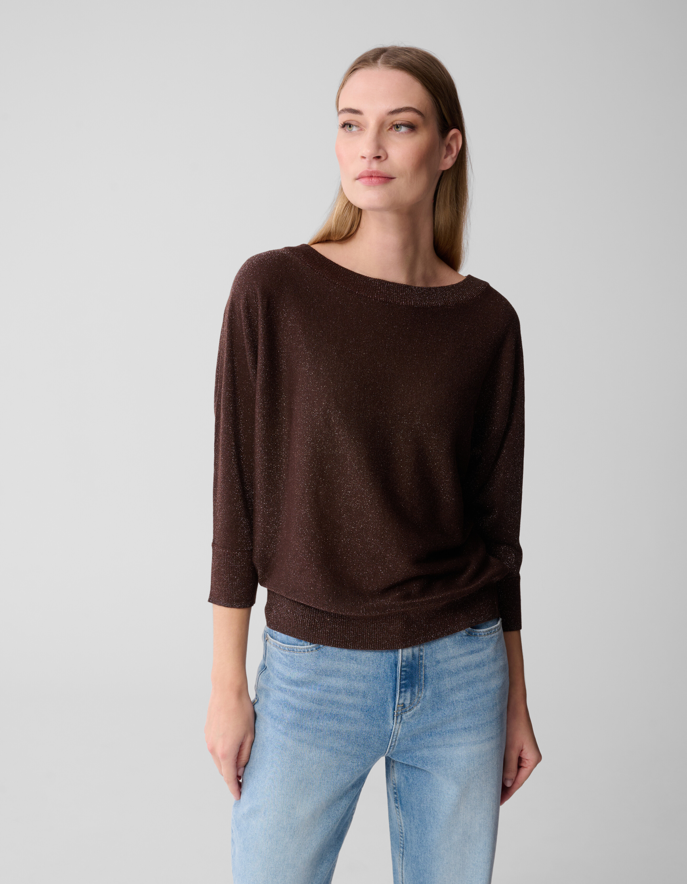 Glitter Fledermaus Pullover Dunkelbraun SHOEBY WOMEN