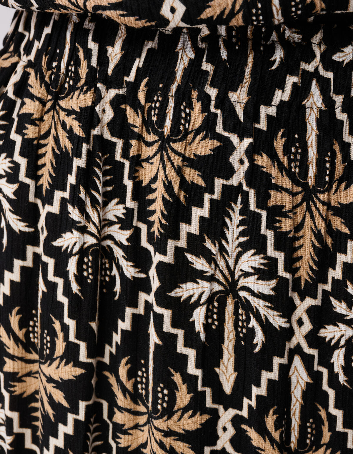 Bedruckter Crinkle Maxirock Schwarz/Wei&szlig; SHOEBY WOMEN