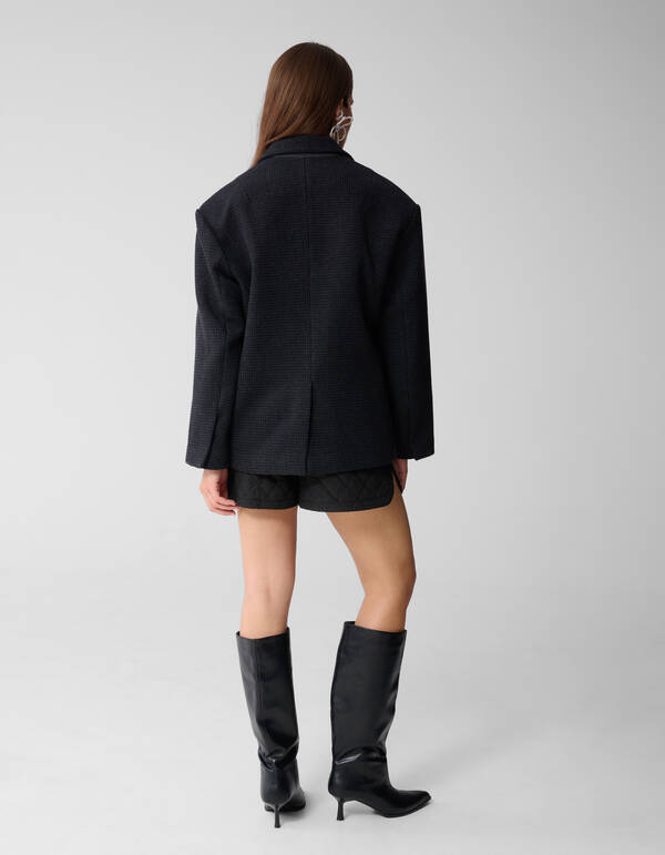 Wollen Cropped Jas Dunkelgrau SHOEBY WOMEN