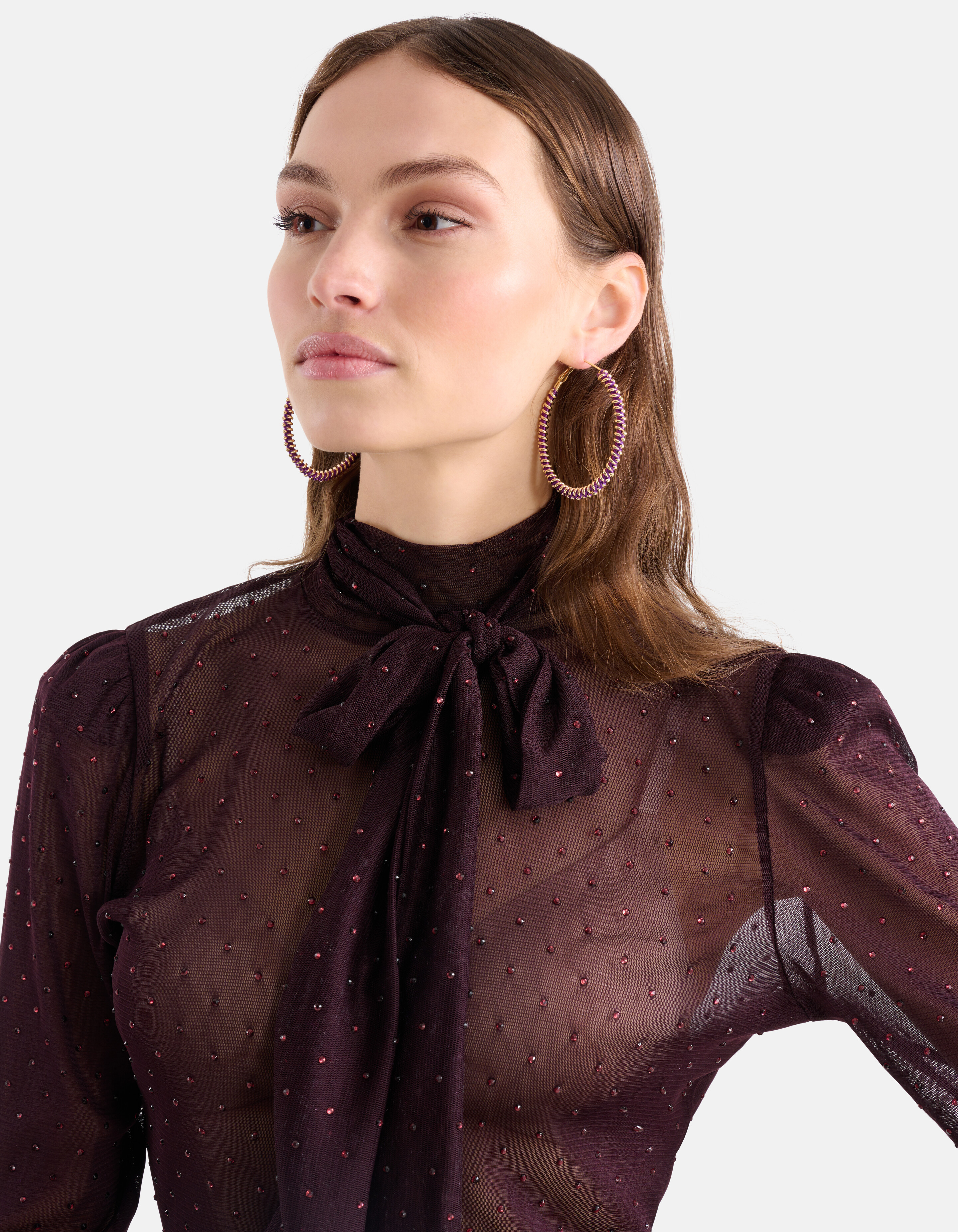 Strassbesetztes Top Bordeaux SHOEBY WOMEN